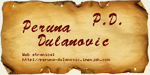 Peruna Dulanović vizit kartica